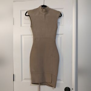 Pascale' Taupe Backless Bandage Dress Bodycon